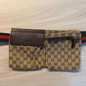 Gucci Beige and Brown Monogram Belt Bag